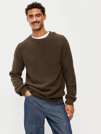 Crew-Neck Sweater - Brown Heather