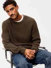 Crew-Neck Sweater - Brown Heather — view 3
