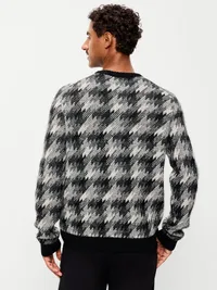 Crew-Neck Wool-Blend Sweater - Houndstooth — view 2