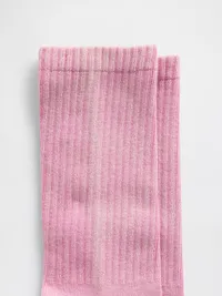 Crew Socks - NEON PINK GLOW — view 2