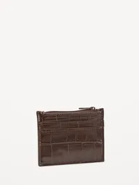 Croc-Embossed Card Holder - Chocolate — view 2