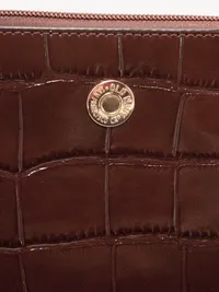 Croc-Embossed Wristlet - Chocolate — view 5