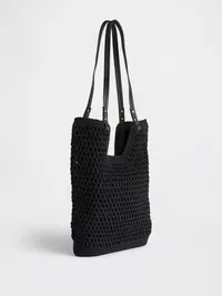 Crochet Tote Bag - Black — view 3