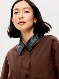 Cropped Barn Jacket - Earthen — view 4