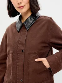Cropped Barn Jacket - Earthen — view 5