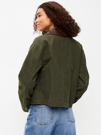 Cropped Barn Jacket - Forest Tapestry — view 2
