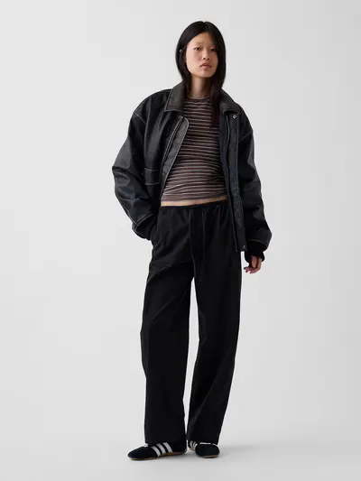 Cuffed Easy Pants - Black