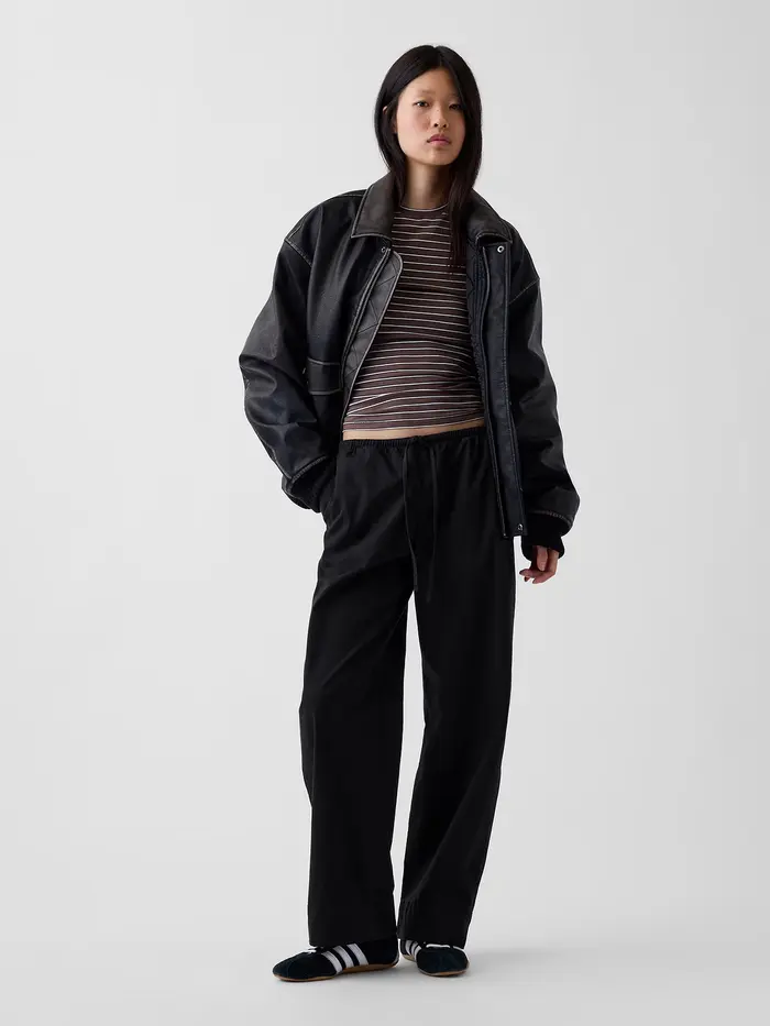 Cuffed Easy Pants - Black