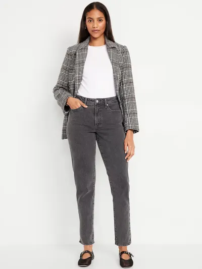 Curvy High-Waisted OG Straight Ankle Jeans - Black Wash