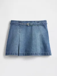Denim Belted Mini Skirt - Medium wash — view 5