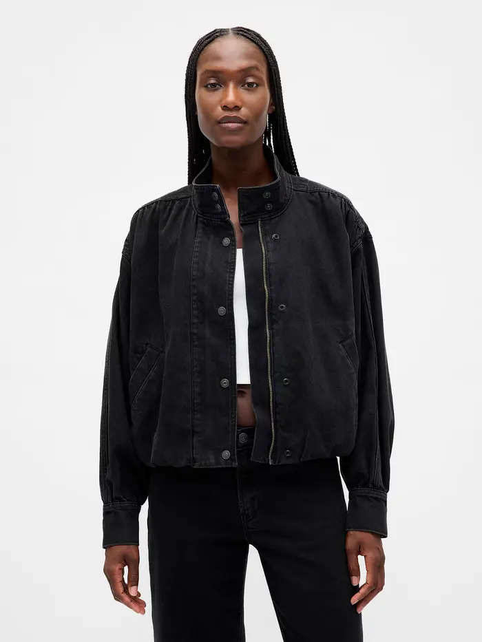 Denim Bubble Jacket - Black wash