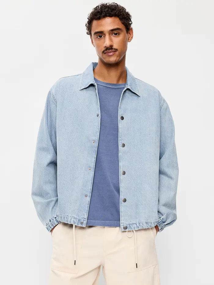 Denim Coach Jacket - Light Wash