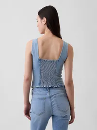 Denim Corset Top - Light wash — view 3