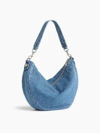Denim Crescent Bag - Medium wash — view 3