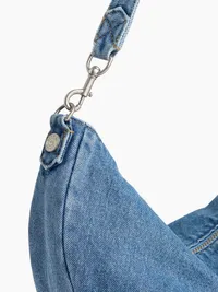 Denim Crescent Bag - Medium wash — view 4