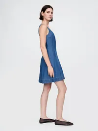 Denim Mini Dress - Medium wash — view 3