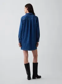 Denim Mini Shift Dress - Medium wash — view 2
