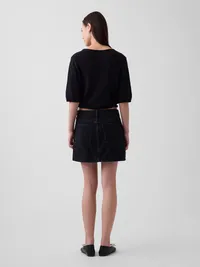 Denim Mini Skirt - Black wash — view 2