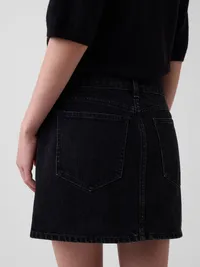 Denim Mini Skirt - Black wash — view 4