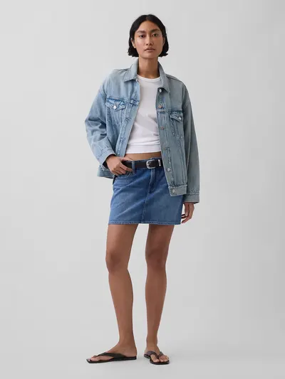 Denim Mini Skirt - Medium wash