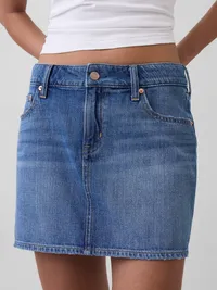 Denim Mini Skirt - Medium wash — view 4