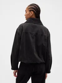 Denim Oversized Cocoon Jacket - Black wash — view 3