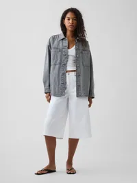 Denim Oversized Shirt Jacket - Grey wash — view 2