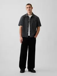 Denim Relaxed Shirt - Black — view 2