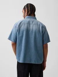 Denim Relaxed Shirt - Medium wash — view 3