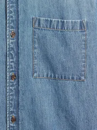 Denim Relaxed Shirt - Medium wash — view 4