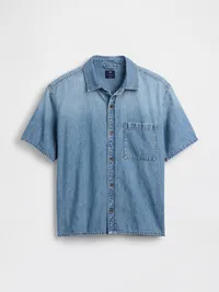 Denim Relaxed Shirt - Medium wash — view 5