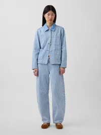 Denim Stripe Chore Jacket - Railroad blue stripe — view 2