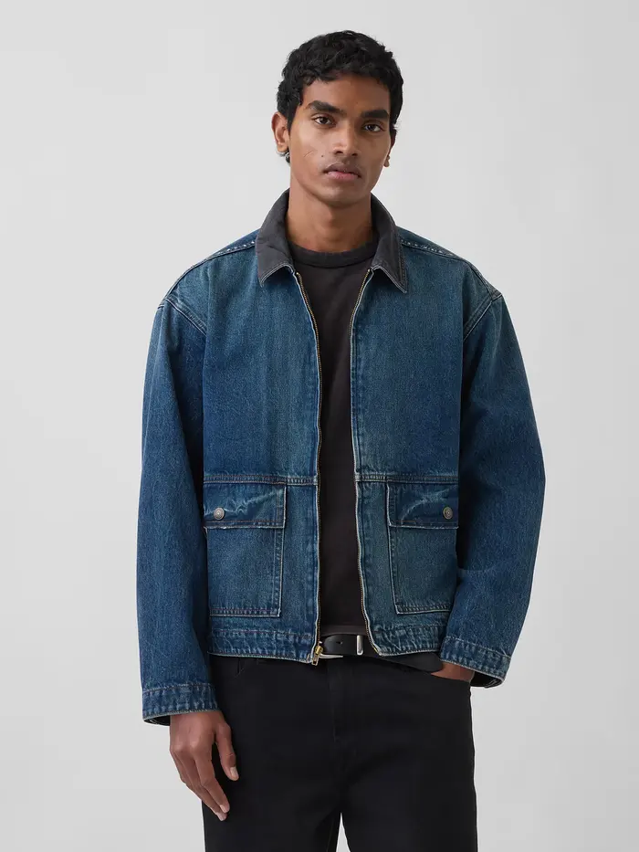 Denim Workwear Jacket - MEDIUM WASH