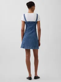 Denim Zip-Front Mini Dress - Medium wash — view 2