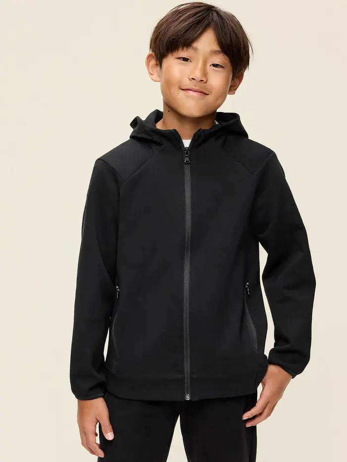 Dynamic Fleece Full-Zip Hoodie for Boys - Black Jack