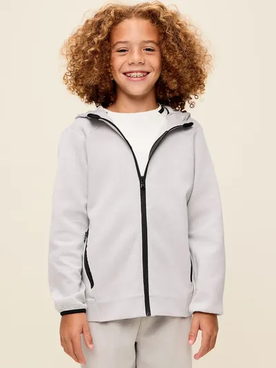 Dynamic Fleece Full-Zip Hoodie for Boys - Light Heather Gray