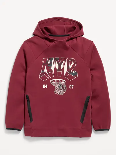 Dynamic Fleece Graphic Pullover Hoodie for Boys - Clove