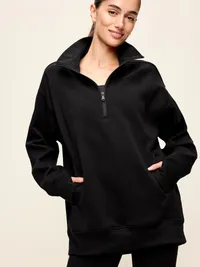 Dynamic Fleece Half-Zip Tunic Sweatshirt - Black Jack — view 4