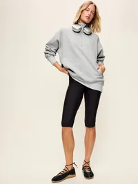 Dynamic Fleece Half-Zip Tunic Sweatshirt - Heather Grey — view 3
