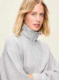 Dynamic Fleece Half-Zip Tunic Sweatshirt - Heather Grey — view 4