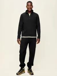 Dynamic Fleece Mixed Media Joggers - Black Jack — view 2