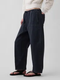 Easy Double-Knee Barrel Pants - Black — view 3