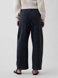 Easy Double-Knee Barrel Pants - Black — view 4