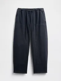 Easy Double-Knee Barrel Pants - Black — view 5