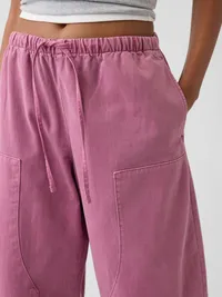 Easy Double-Knee Barrel Pants - Raspberry ice pink — view 5