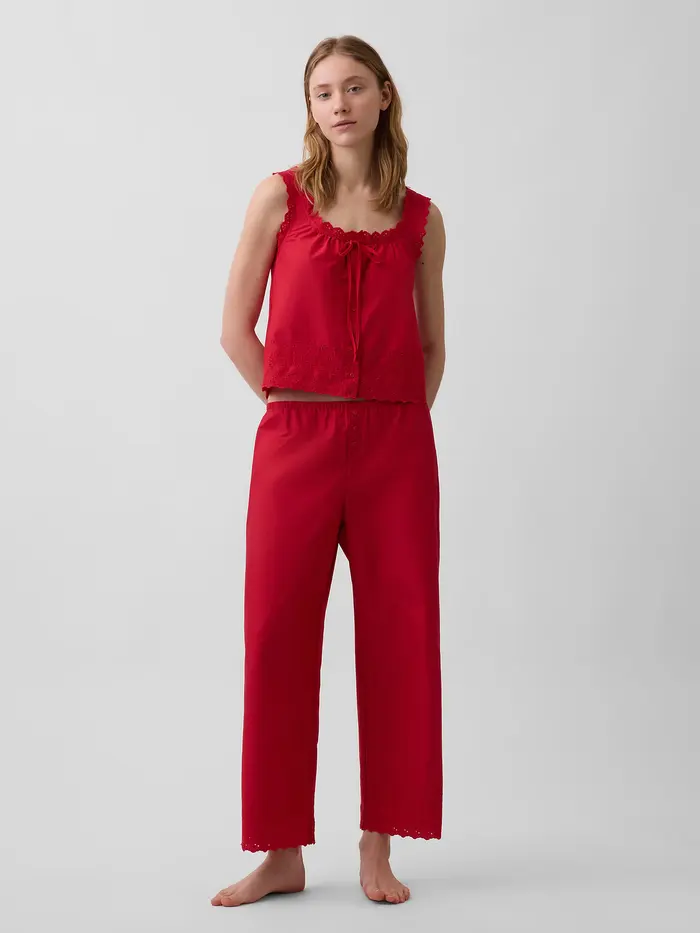 Embroidered PJ Pants - Red