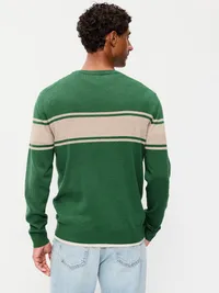 Essential Crew-Neck Sweater - Green Stripe — view 2