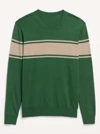 Essential Crew-Neck Sweater - Green Stripe — view 4