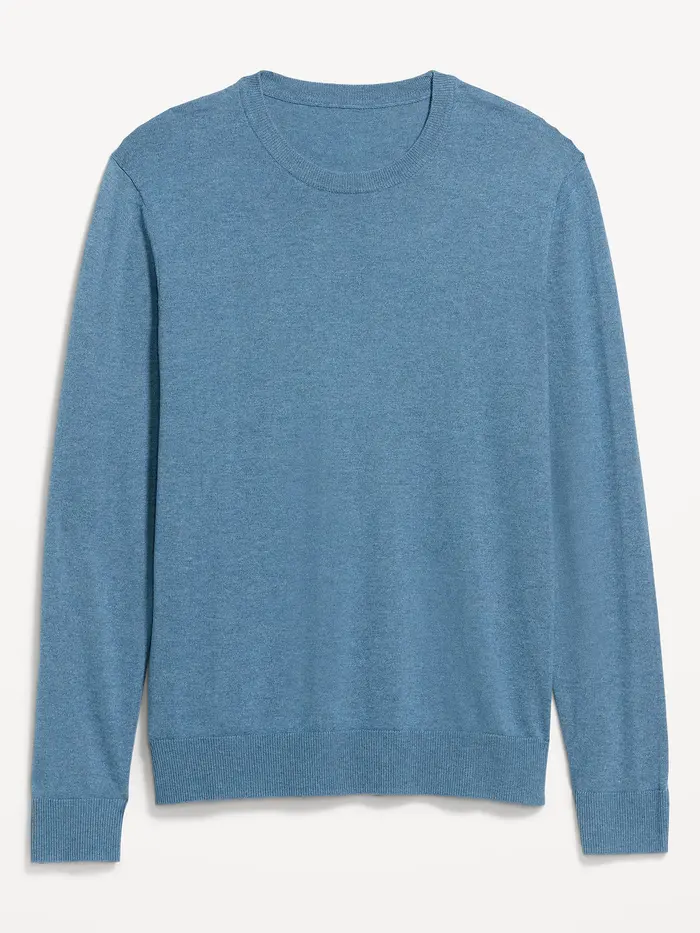 Essential Crew-Neck Sweater - Medium Blue Heather