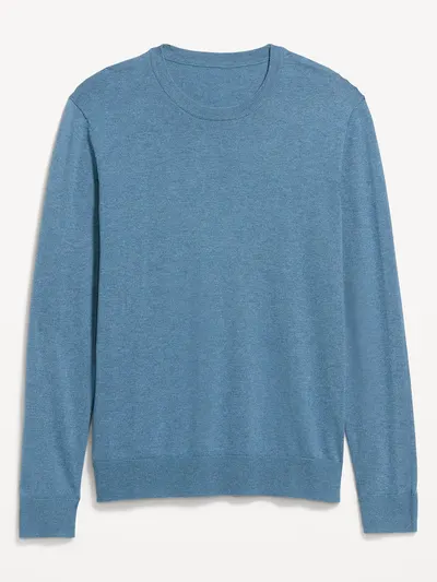 Essential Crew-Neck Sweater - Medium Blue Heather